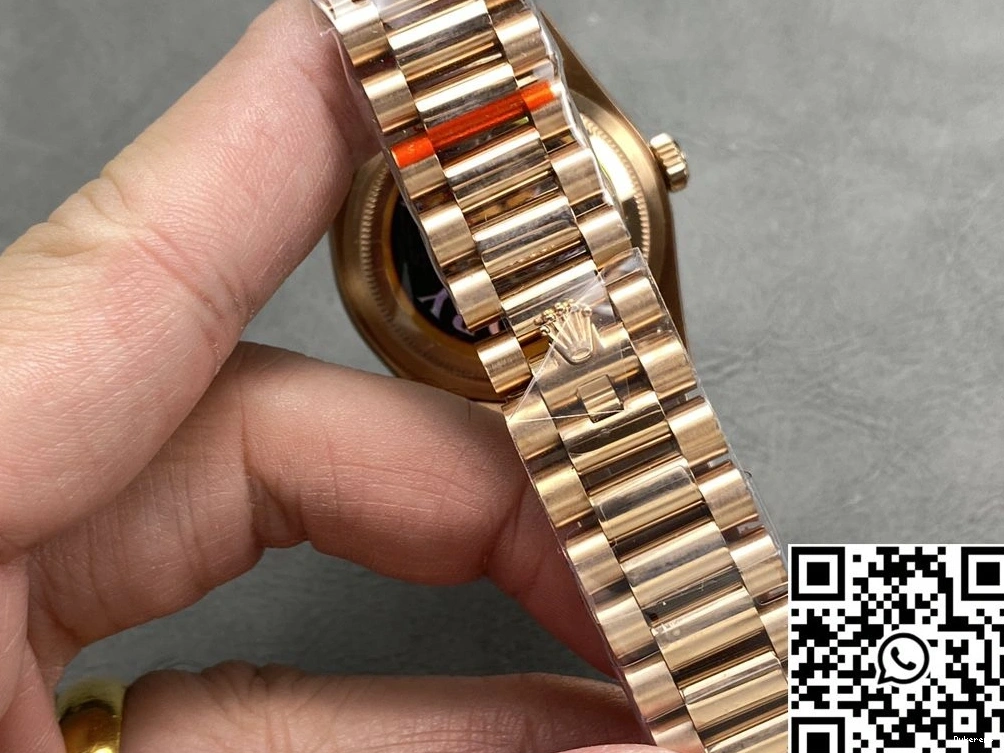 QF Tungsten Gold 36mm M128235-0085 v5 Date Factory Day Dial Steel Rose Blue Rolex 0327